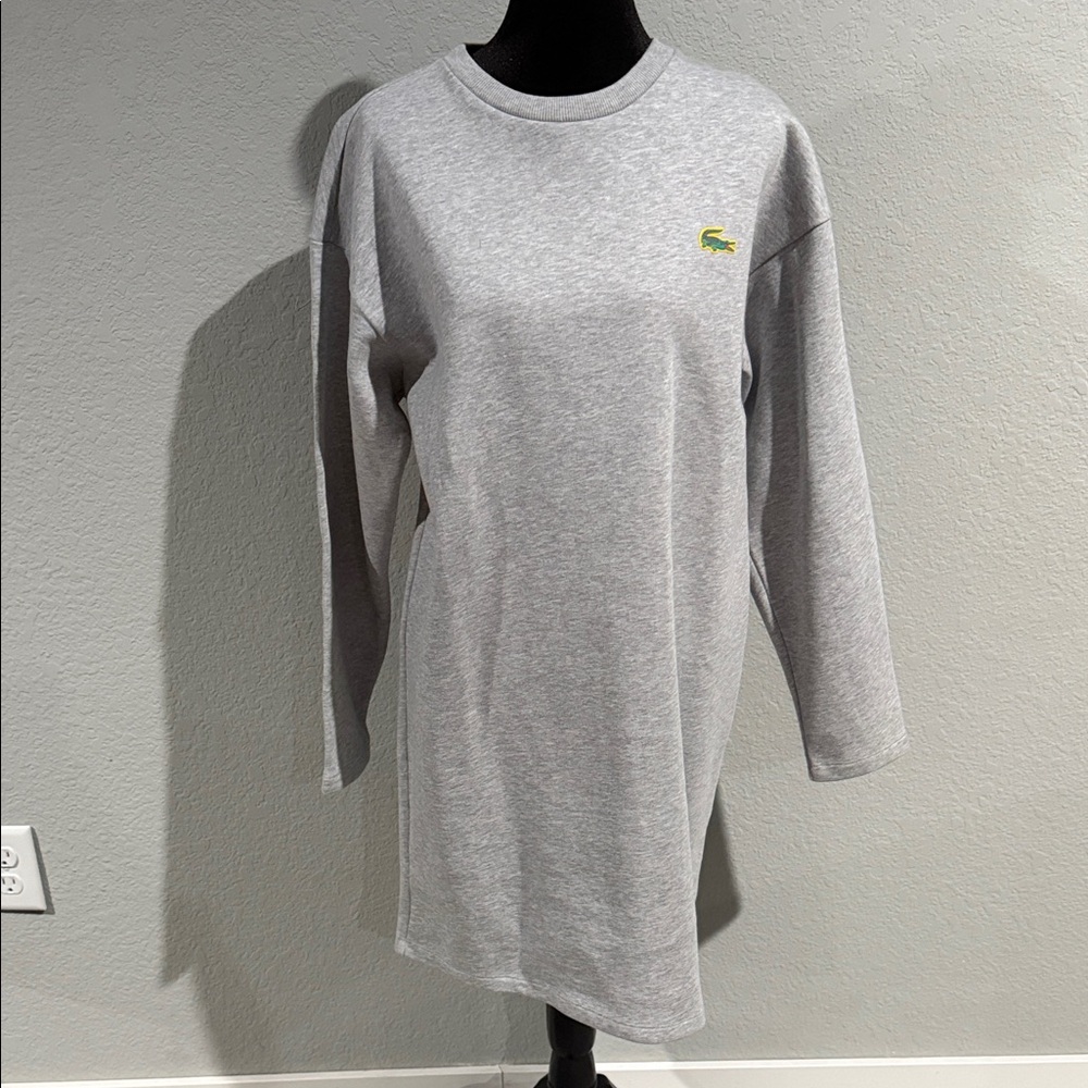 Lacoste Heather Gray Sweatshirt Dress